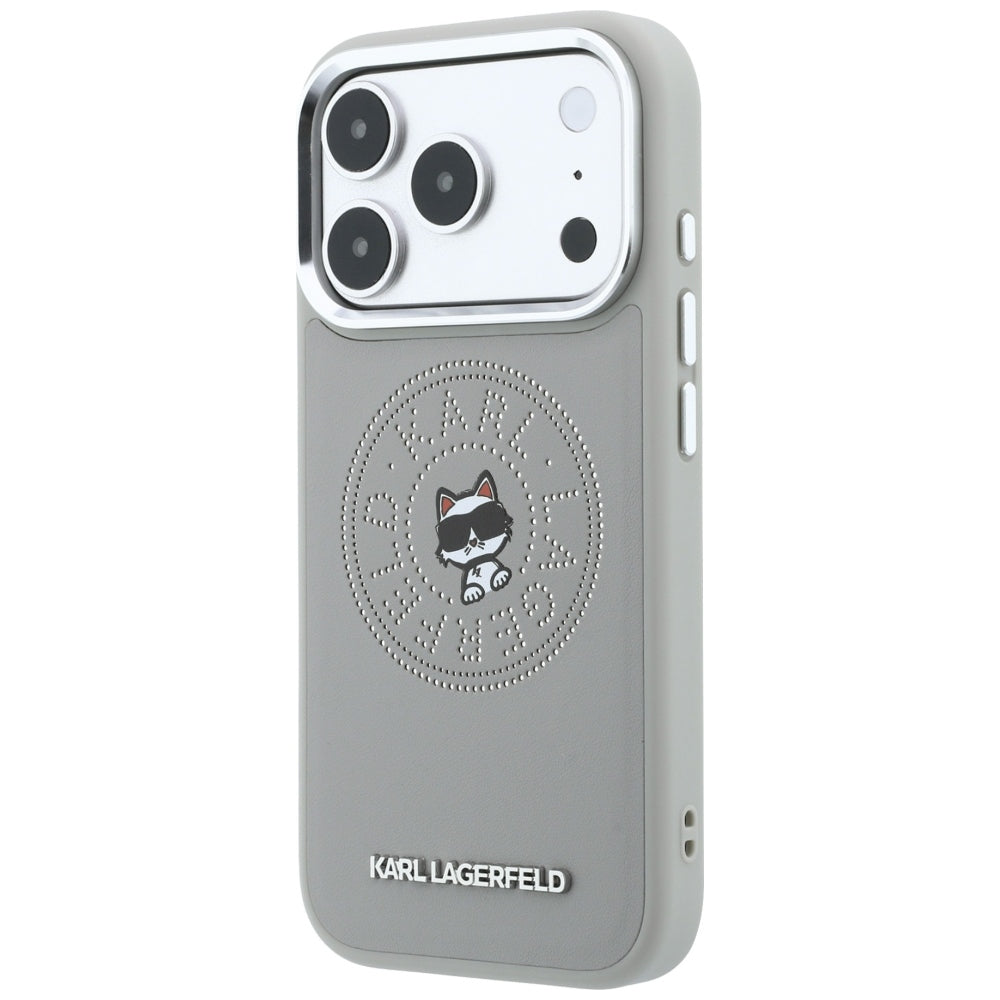 Custodia MagSafe per Apple iPhone 18 Pro / 17 Pro, Karl Lagerfeld, Point and Choupette Sketch, Grigio