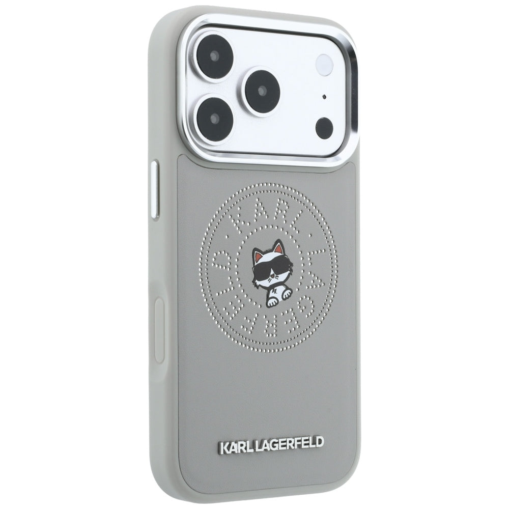 Custodia MagSafe per Apple iPhone 18 Pro / 17 Pro, Karl Lagerfeld, Point and Choupette Sketch, Grigio