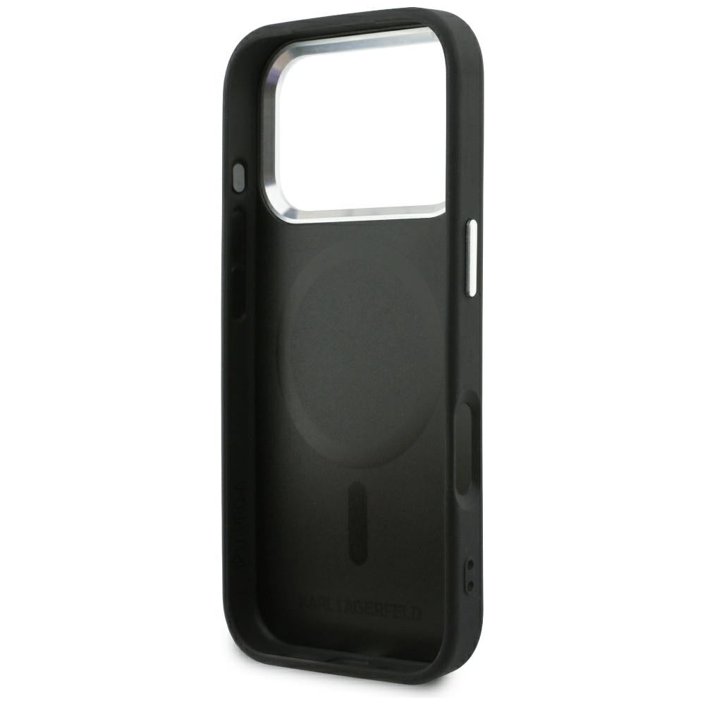 Custodia MagSafe per Apple iPhone 18 Pro / 17 Pro, Karl Lagerfeld, Point and Choupette Sketch, Nera