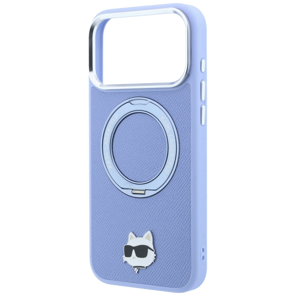 Custodia MagSafe per Apple iPhone 18 Pro / 17 Pro, Karl Lagerfeld, Ring Stand 360 Choupette Pin, Bleu