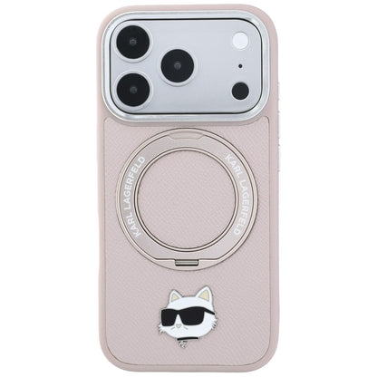Custodia MagSafe per Apple iPhone 18 Pro / 17 Pro, Karl Lagerfeld, Ring Stand 360 Choupette Pin, rosa