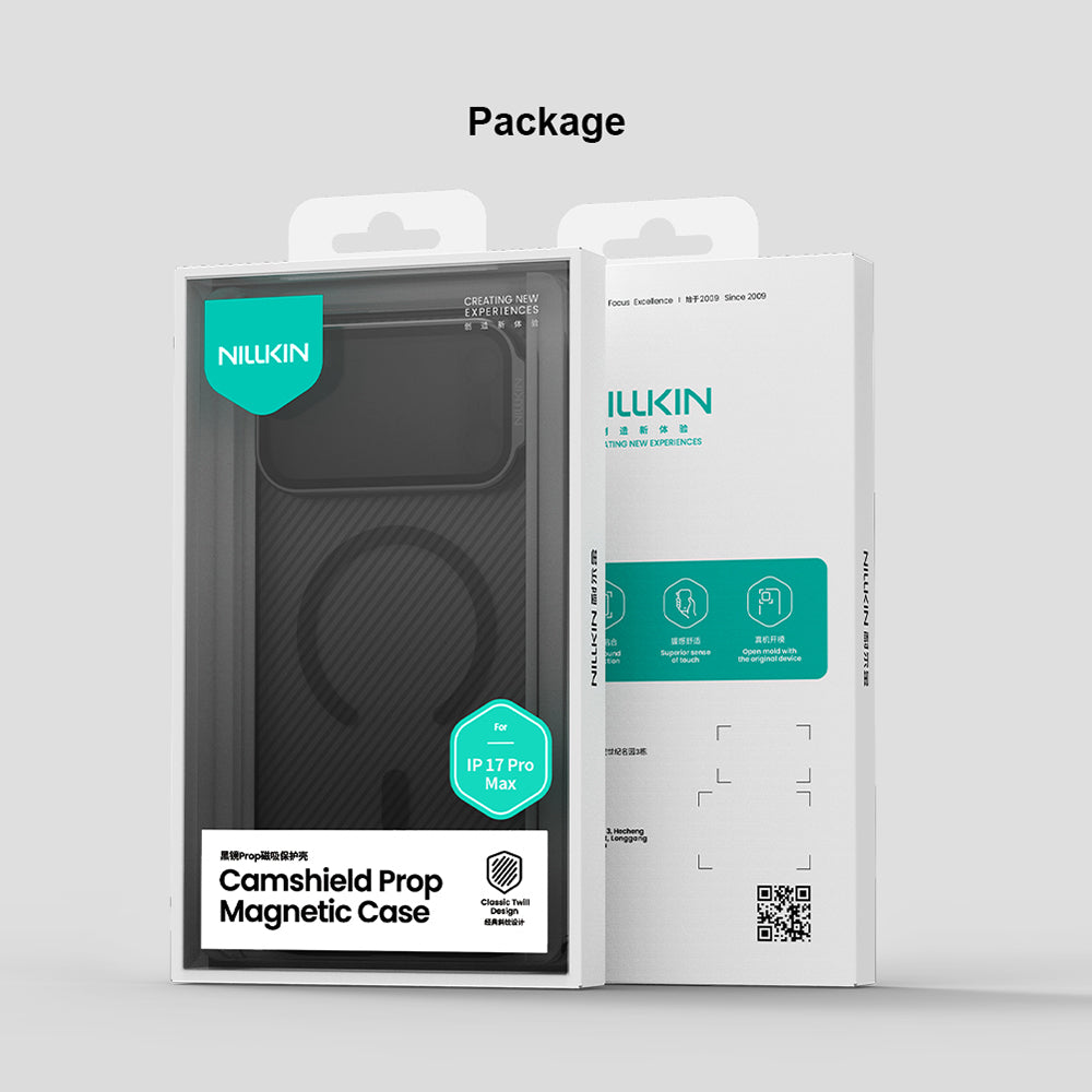 Custodia MagSafe per Apple iPhone 18 Pro / 17 Pro, Nillkin, CamShield Prop, Nera Trasparente