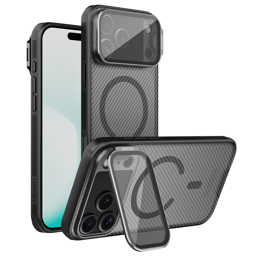 Custodia MagSafe per Apple iPhone 18 Pro / 17 Pro, Nillkin, CamShield Prop, Nera Trasparente
