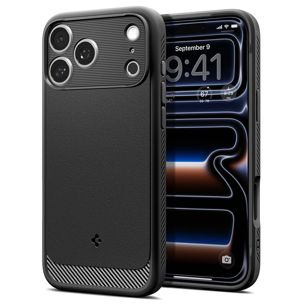 Custodia MagSafe per Apple iPhone 18 Pro / 17 Pro, Spigen, Rugged Armor, Nero Opaco ACS12147
