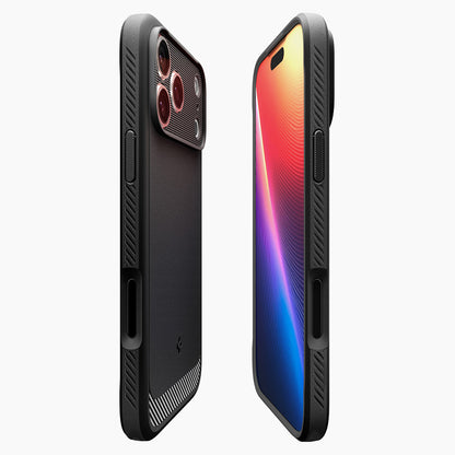 Custodia MagSafe per Apple iPhone 18 Pro / 17 Pro, Spigen, Rugged Armor, Nero Opaco ACS12147