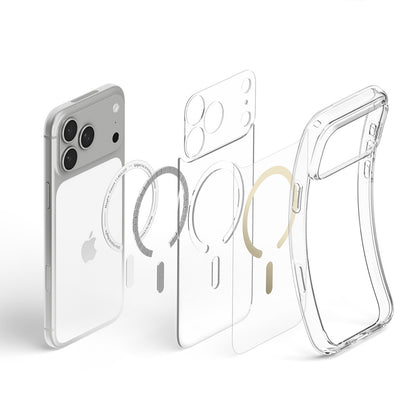 Custodia MagSafe per Apple iPhone 18 Pro / 17 Pro, Spigen, Ultra Hybrid, Oro Trasparente ACS12157