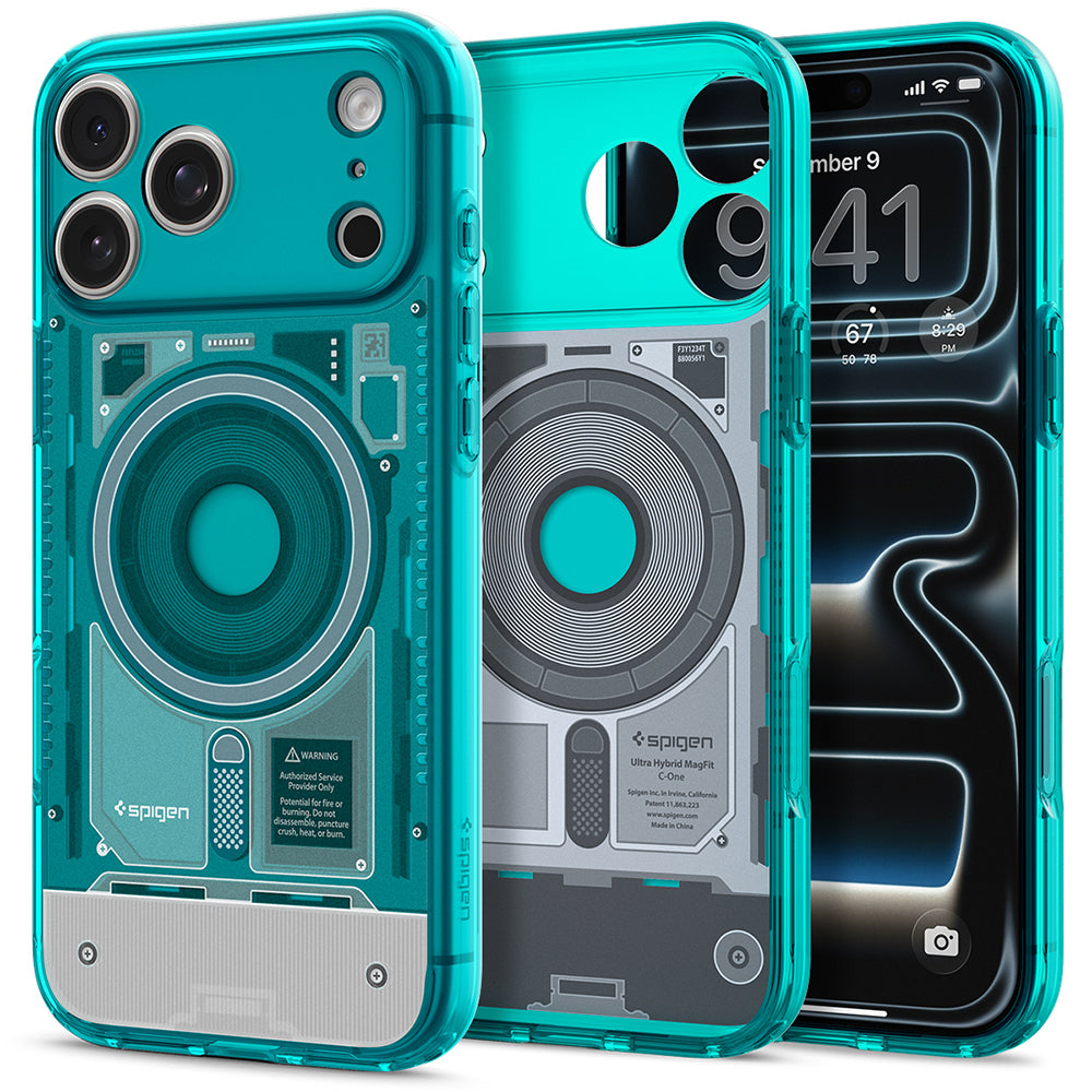 Custodia MagSafe per Apple iPhone 18 Pro / 17 Pro, Spigen, Ultra Hybrid C-One, Turchese ACS11985