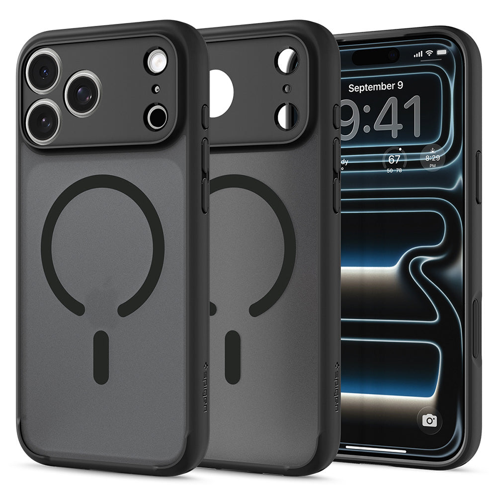 Custodia MagSafe per Apple iPhone 18 Pro / 17 Pro, Spigen, Ultra Hybrid, Nero Satinato ACS12160
