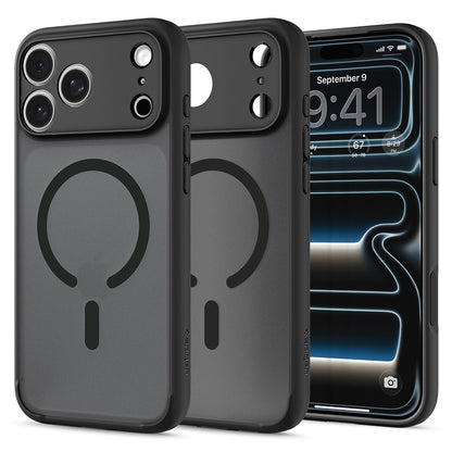 Custodia MagSafe per Apple iPhone 18 Pro / 17 Pro, Spigen, Ultra Hybrid, Nero Satinato ACS12160