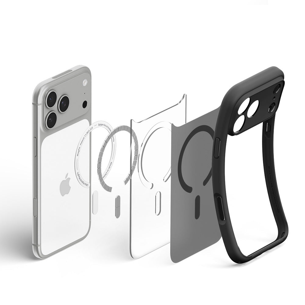 Custodia MagSafe per Apple iPhone 18 Pro / 17 Pro, Spigen, Ultra Hybrid, Nero Satinato ACS12160