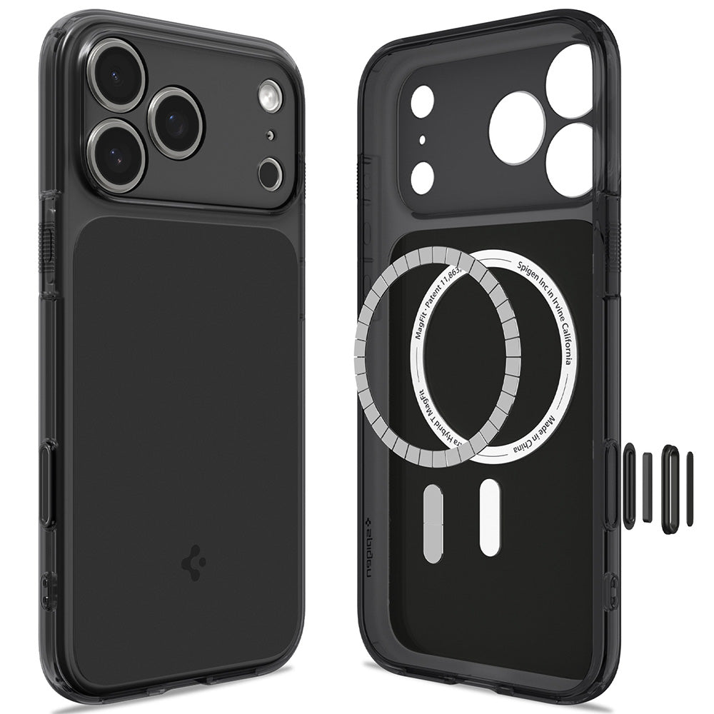Custodia MagSafe per Apple iPhone 18 Pro / 17 Pro, Spigen, Ultra Hybrid T, Nero Opaco ACS12171