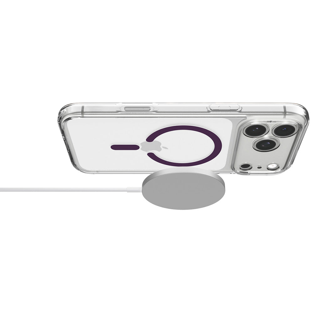 Custodia MagSafe per Apple iPhone 18 Pro / 17 Pro, Spigen, Ultra Hybrid, bordeaux trasparente ACS12335