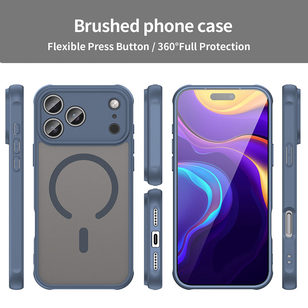 Custodia MagSafe per Apple iPhone 18 Pro / 17 Pro, Techsuit, HaloFrost II, Blu Navy