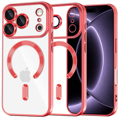 Custodia MagSafe per Apple iPhone 18 Pro / 17 Pro, Techsuit, Luxury Crystal, Rossa