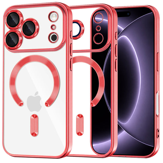 Custodia MagSafe per Apple iPhone 18 Pro / 17 Pro, Techsuit, Luxury Crystal, Rossa