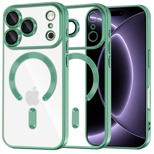 Custodia MagSafe per Apple iPhone 18 Pro / 17 Pro, Techsuit, Luxury Crystal, Verde Chiaro