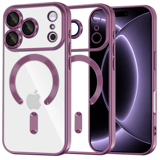Custodia MagSafe per Apple iPhone 18 Pro / 17 Pro, Techsuit, Luxury Crystal, Bordeaux Scuro