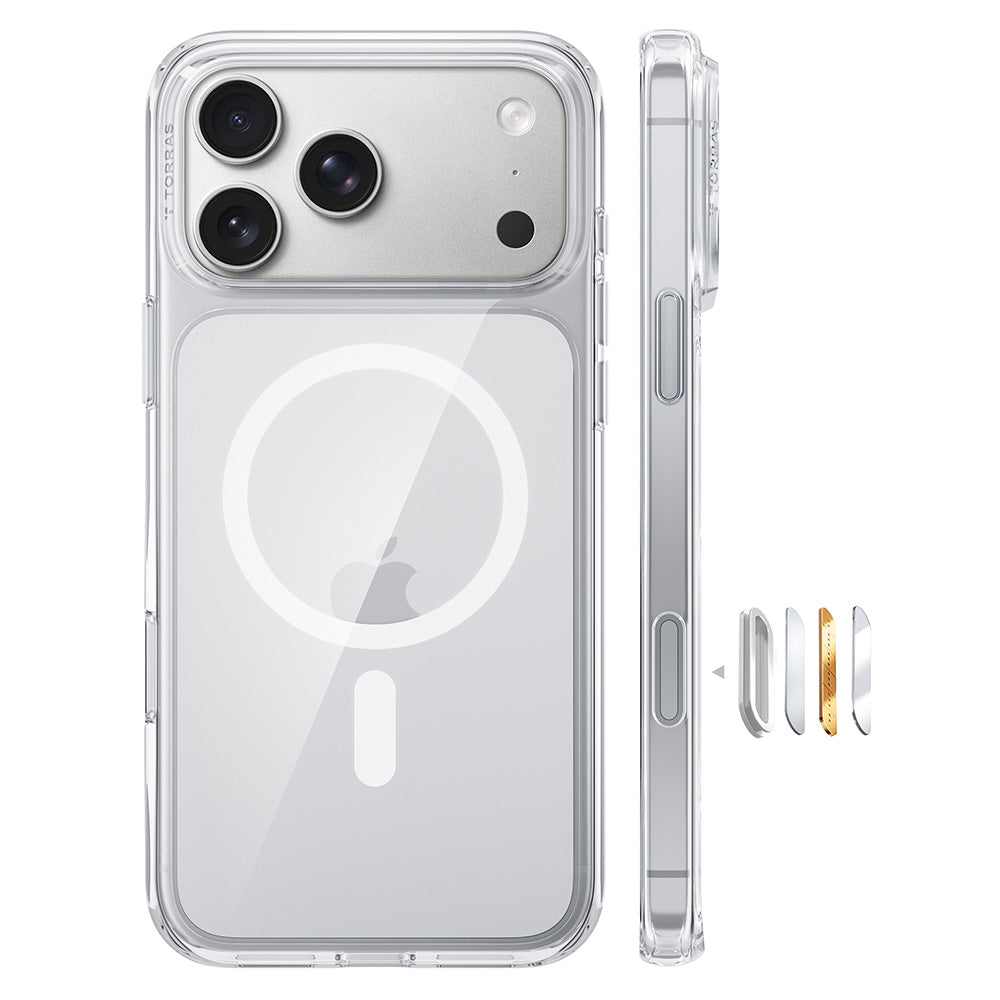 Custodia MagSafe per Apple iPhone 18 Pro / 17 Pro, Torras, Guardian, Trasparente