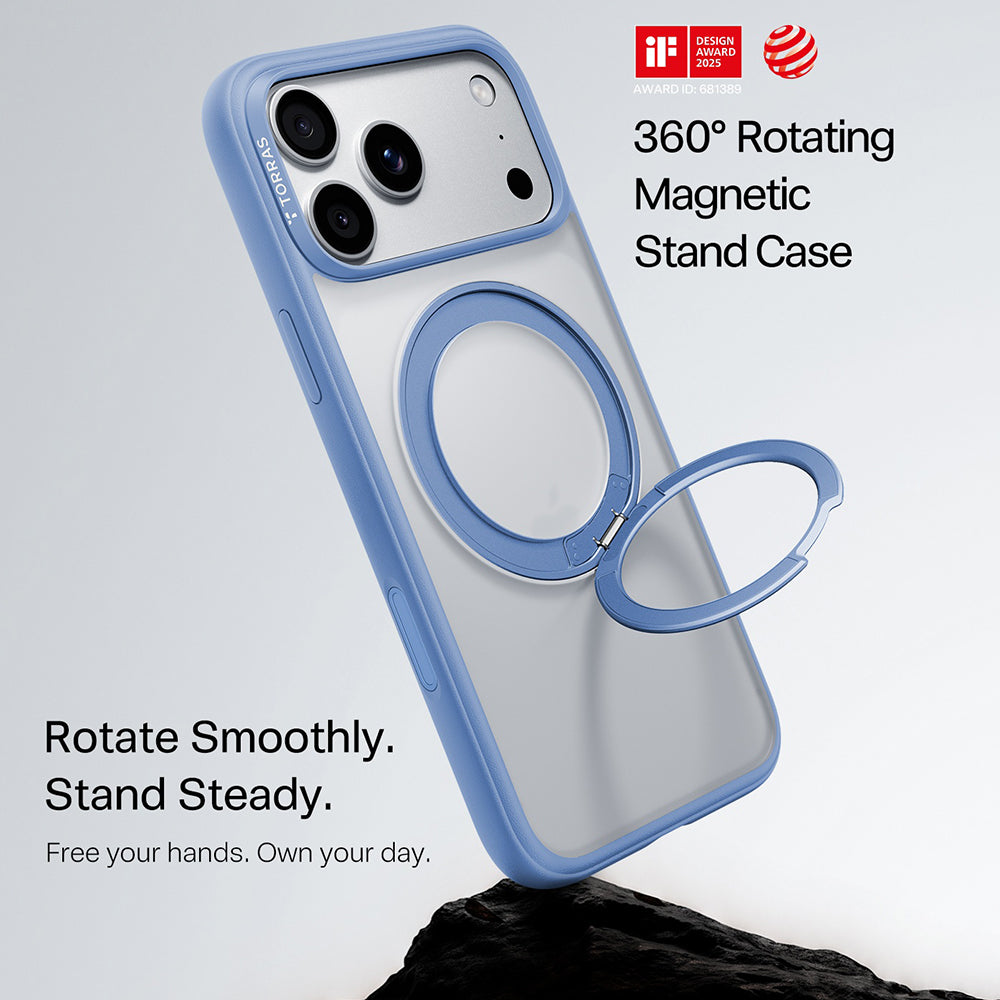 Custodia MagSafe per Apple iPhone 18 Pro / 17 Pro, Torras, Ostand O1 Guardian, Blu