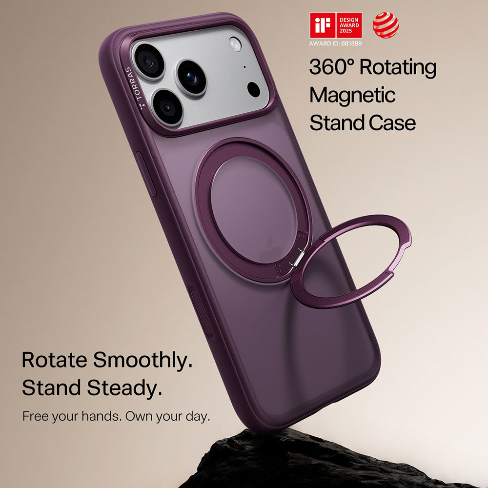Custodia MagSafe per Apple iPhone 18 Pro / 17 Pro, Torras, Ostand O1 Guardian, Viola