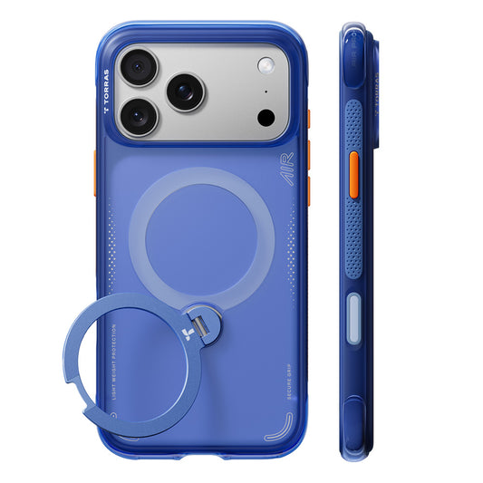 Custodia MagSafe per Apple iPhone 18 Pro / 17 Pro, Torras, Ostand Q3 Air, Blu