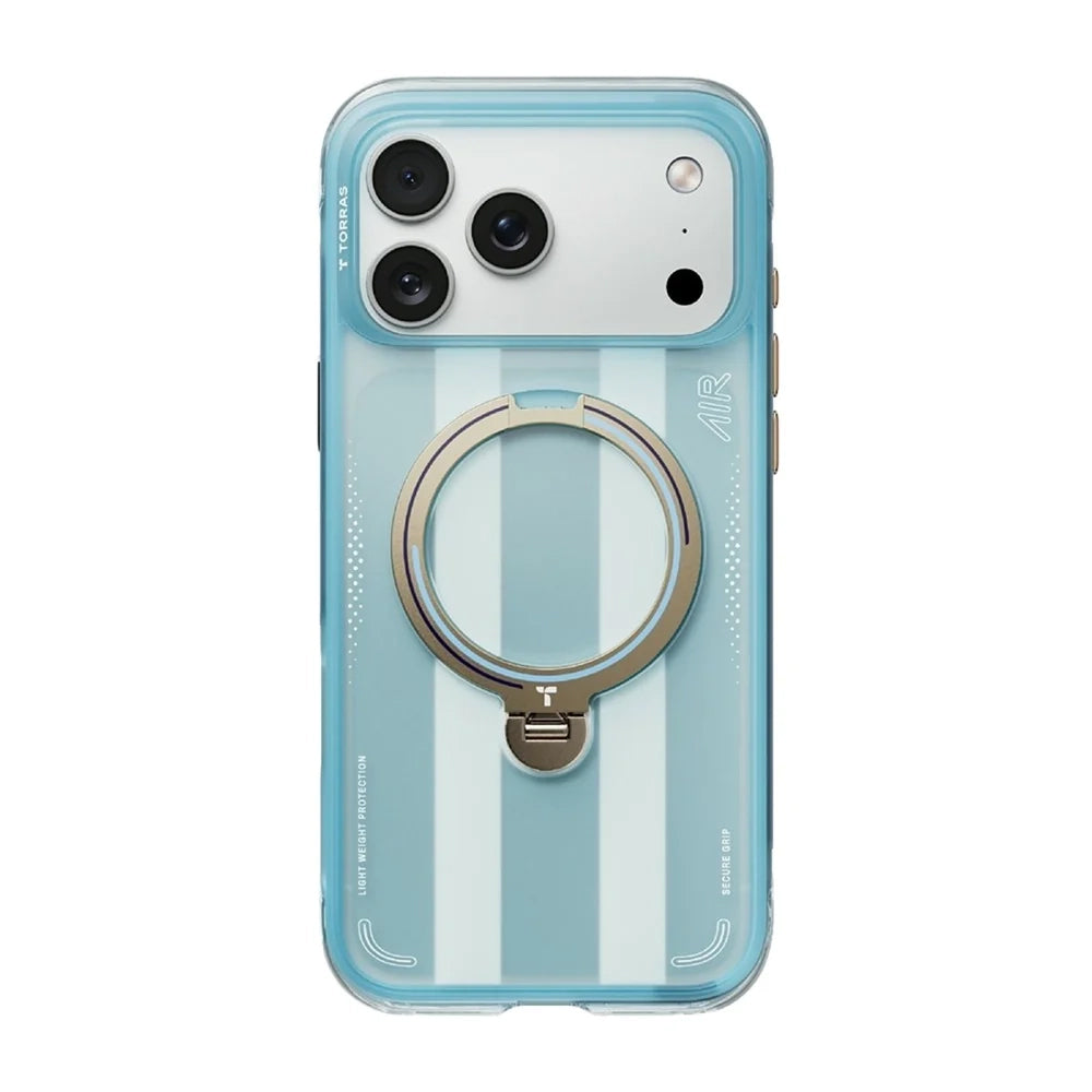 Custodia MagSafe per Apple iPhone 18 Pro / 17 Pro, Torras, Ostand Q3 Air Football, Blu
