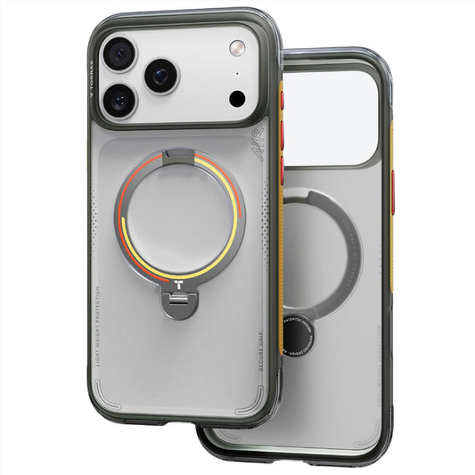 Custodia MagSafe per Apple iPhone 18 Pro / 17 Pro, Torras, Ostand Q3 Air Football, Grigio