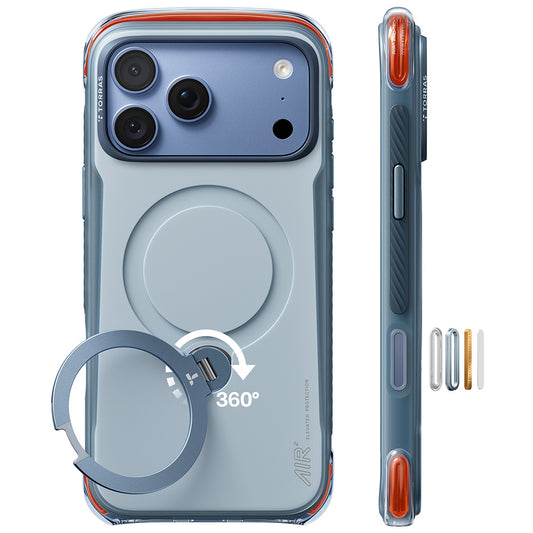 Custodia MagSafe per Apple iPhone 18 Pro / 17 Pro, Torras, Ostand Q3 Air Pro, Blu