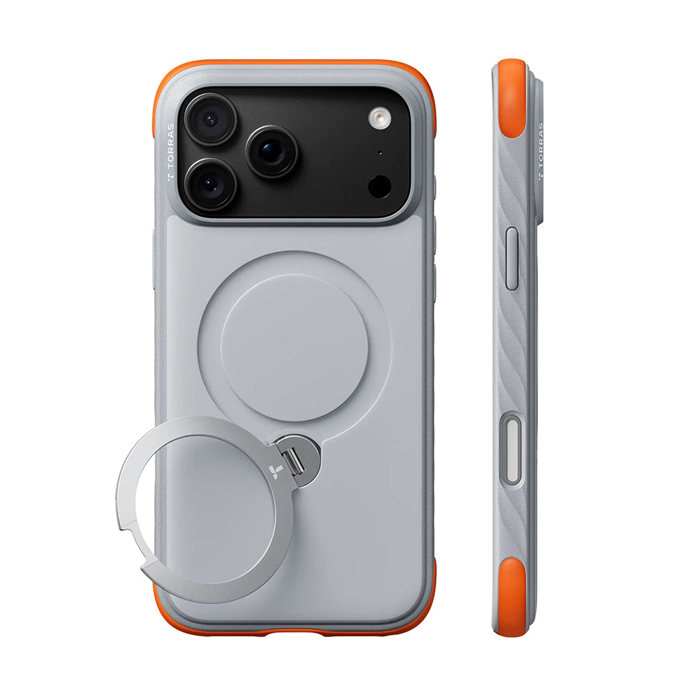 Custodia MagSafe per Apple iPhone 18 Pro / 17 Pro, Torras, Ostand Q3 Rugged, Bianca