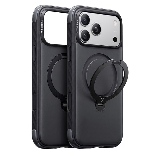 Custodia MagSafe per Apple iPhone 18 Pro / 17 Pro, Torras, Ostand Q3 Rugged, Nera