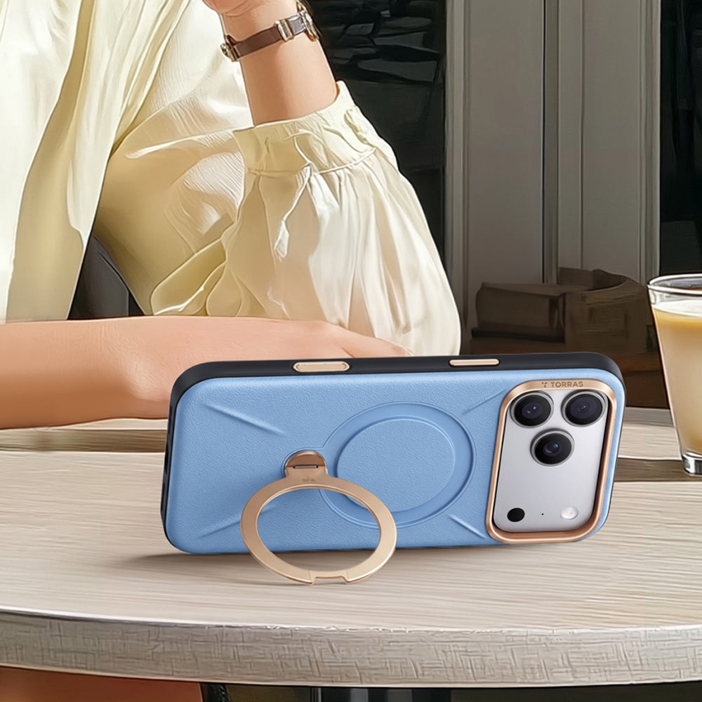 Custodia MagSafe per Apple iPhone 18 Pro / 17 Pro, Torras, QPRO Leather, Blu