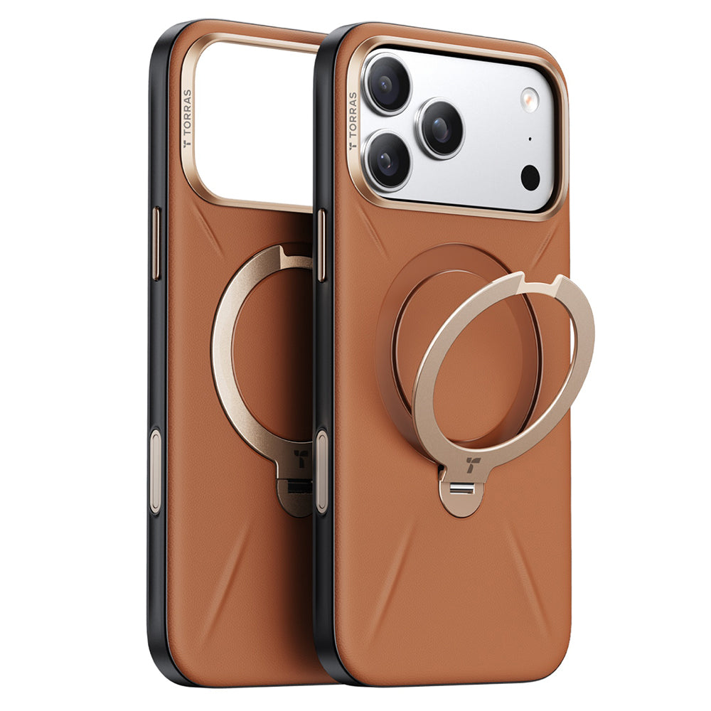 Custodia MagSafe per Apple iPhone 18 Pro / 17 Pro, Torras, QPRO Leather, Marrone