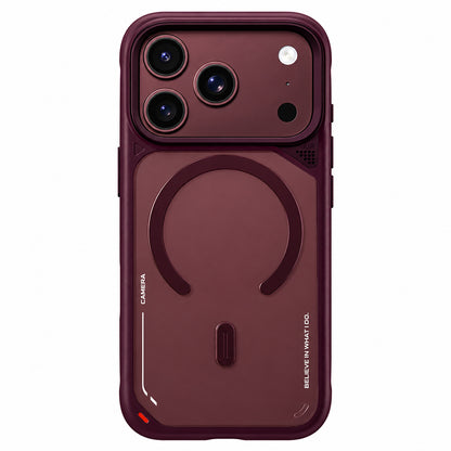 Custodia MagSafe per Apple iPhone 18 Pro Max / 17 Pro Max, Blueo, Heat Dissipation Stand, bordeaux satinato