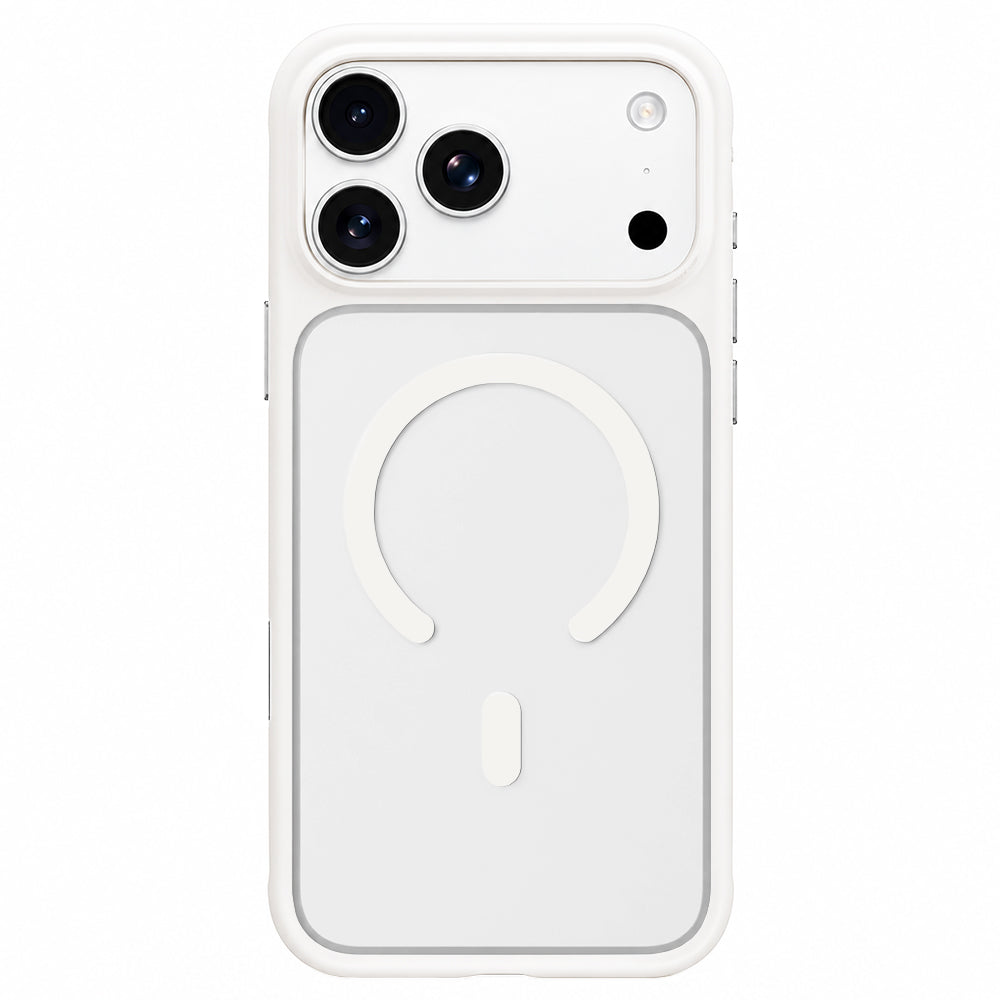 Custodia MagSafe per Apple iPhone 18 Pro Max / 17 Pro Max, Blueo, delicata sulla pelle e antiurto, bianca satinata