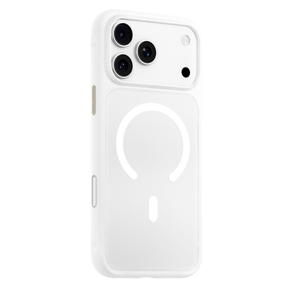 Custodia MagSafe per Apple iPhone 18 Pro Max / 17 Pro Max, Blueo, delicata sulla pelle e antiurto, bianca satinata