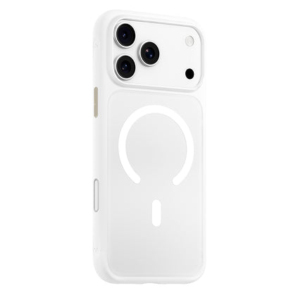 Custodia MagSafe per Apple iPhone 18 Pro Max / 17 Pro Max, Blueo, delicata sulla pelle e antiurto, bianca satinata