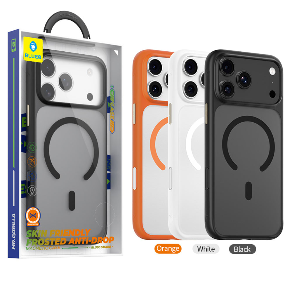 Custodia MagSafe per Apple iPhone 18 Pro Max / 17 Pro Max, Blueo, delicata sulla pelle e antiurto, nera satinata