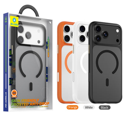 Custodia MagSafe per Apple iPhone 18 Pro Max / 17 Pro Max, Blueo, delicata sulla pelle e antiurto, arancione satinato