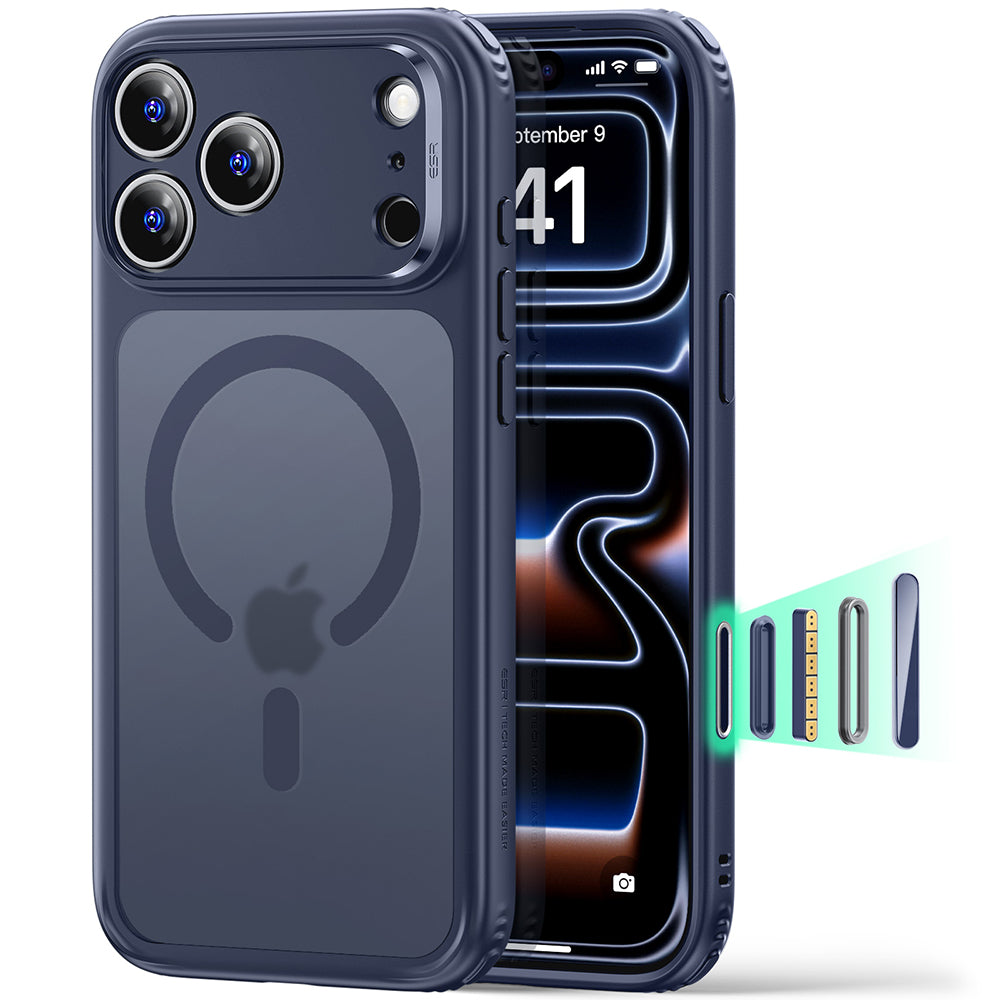Custodia MagSafe per Apple iPhone 18 Pro Max / 17 Pro Max, ESR, Classic Hybrid, Blu Satinato