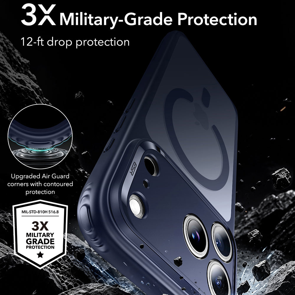 Custodia MagSafe per Apple iPhone 18 Pro Max / 17 Pro Max, ESR, Classic Hybrid, Blu Satinato