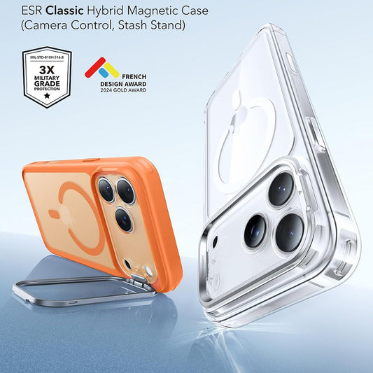 Custodia MagSafe per Apple iPhone 18 Pro Max / 17 Pro Max, ESR, Classic Hybrid Kickstand, Arancione Satinato