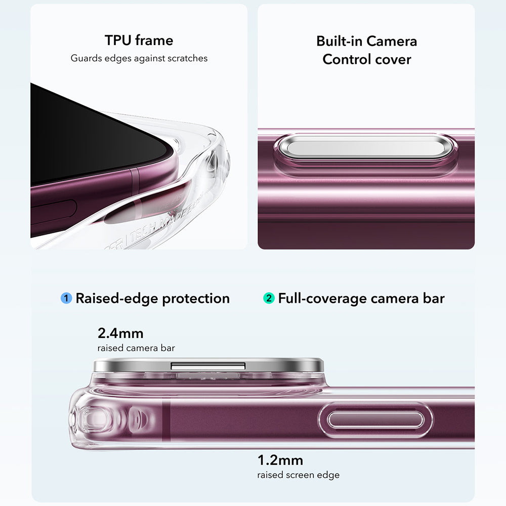 Custodia MagSafe per Apple iPhone 18 Pro Max / 17 Pro Max, ESR, Classic Hybrid Kickstand, Trasparente