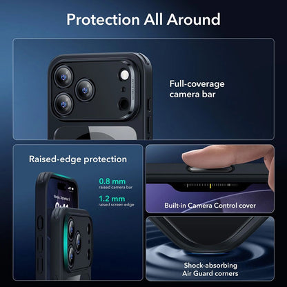 Custodia MagSafe per Apple iPhone 18 Pro Max / 17 Pro Max, ESR, Classic Hybrid con Protezione per Schermo, Nero Trasparente
