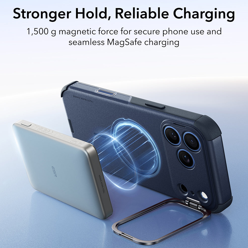 Custodia MagSafe per Apple iPhone 18 Pro Max / 17 Pro Max, ESR, Cyber Armor Kickstand, Blu