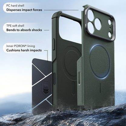 Custodia MagSafe per Apple iPhone 18 Pro Max / 17 Pro Max, ESR, Cyber Armor Kickstand, Verde