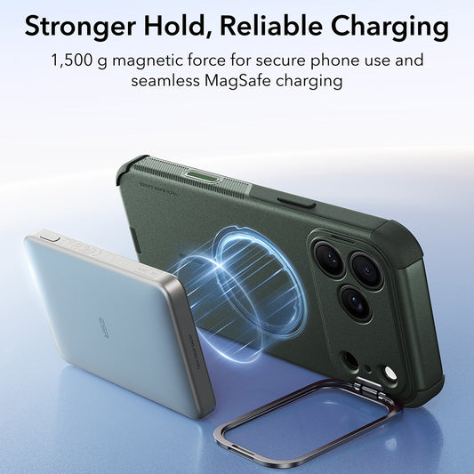 Custodia MagSafe per Apple iPhone 18 Pro Max / 17 Pro Max, ESR, Cyber Armor Kickstand, Verde