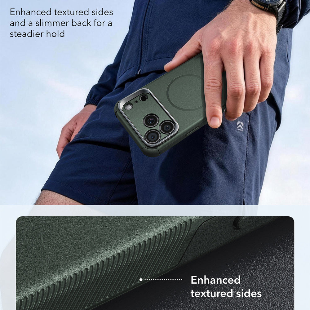 Custodia MagSafe per Apple iPhone 18 Pro Max / 17 Pro Max, ESR, Cyber Armor Kickstand, Verde