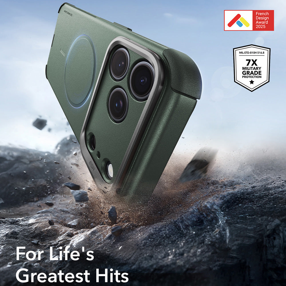 Custodia MagSafe per Apple iPhone 18 Pro Max / 17 Pro Max, ESR, Cyber Armor Kickstand, Verde