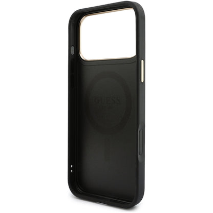 Custodia MagSafe per Apple iPhone 18 Pro Max / 17 Pro Max, Guess, 4G Cardslot & Big Strap, nera