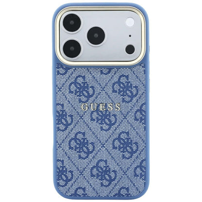 Custodia MagSafe per Apple iPhone 18 Pro Max / 17 Pro Max, Guess, 4G Embossed Classic, Blu